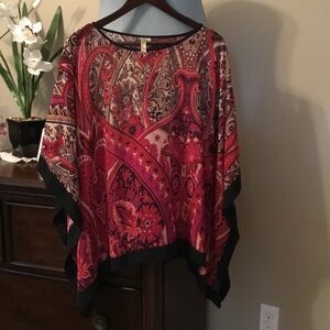 Chenault Red and Black Paisley Blouse